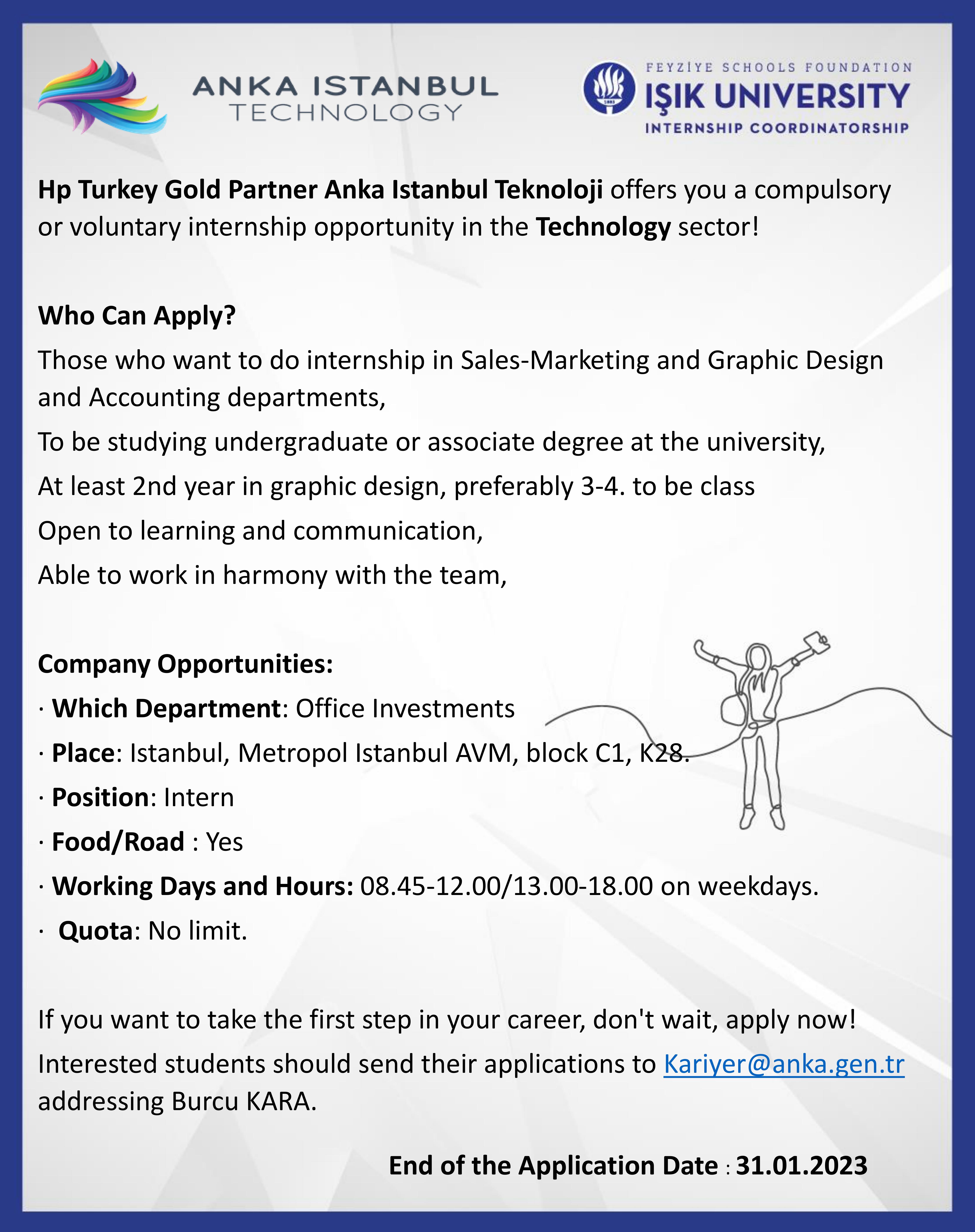 ANKA İstanbul Teknoloji Staj Fırsatı / ANKA Istanbul Technology Internship Opportunity