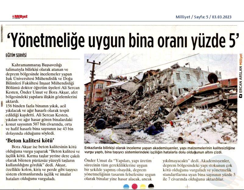 Yönetmeliğe uygun bina oranı yüzde 5 (Milliyet)